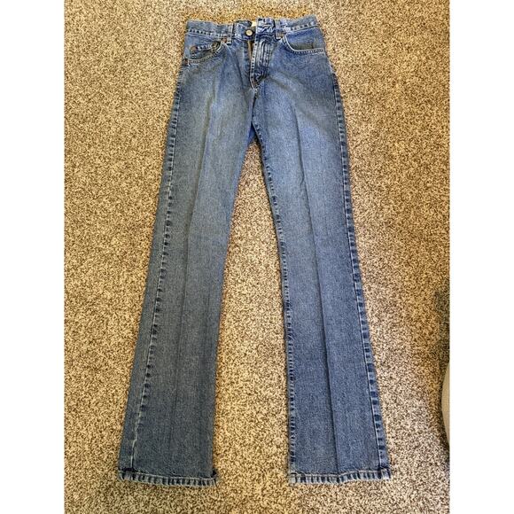 Vintage Lucky Brand Dungarees Womens Low Rise Flare Zip Fly Jeans Sz 4/27 Denim - Picture 1 of 11